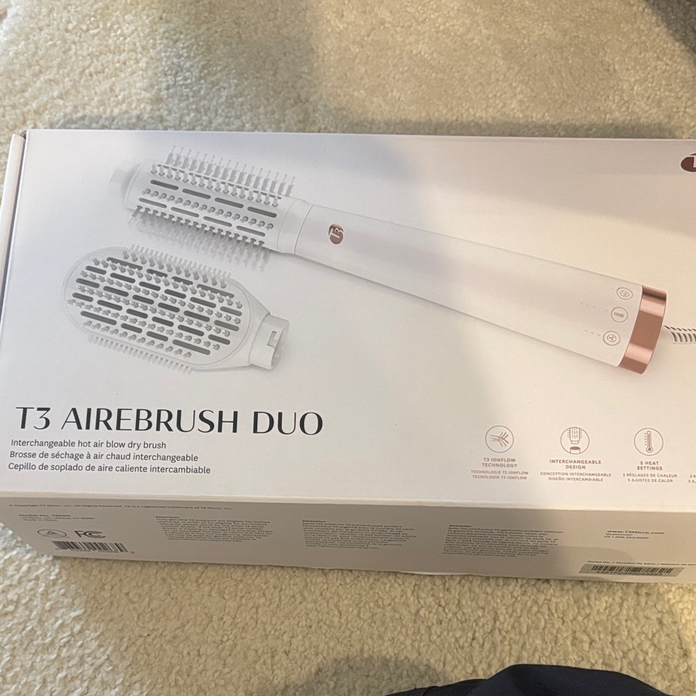 T3 Airbrush Duo White with Rose Gold Accents Hot Air Brush